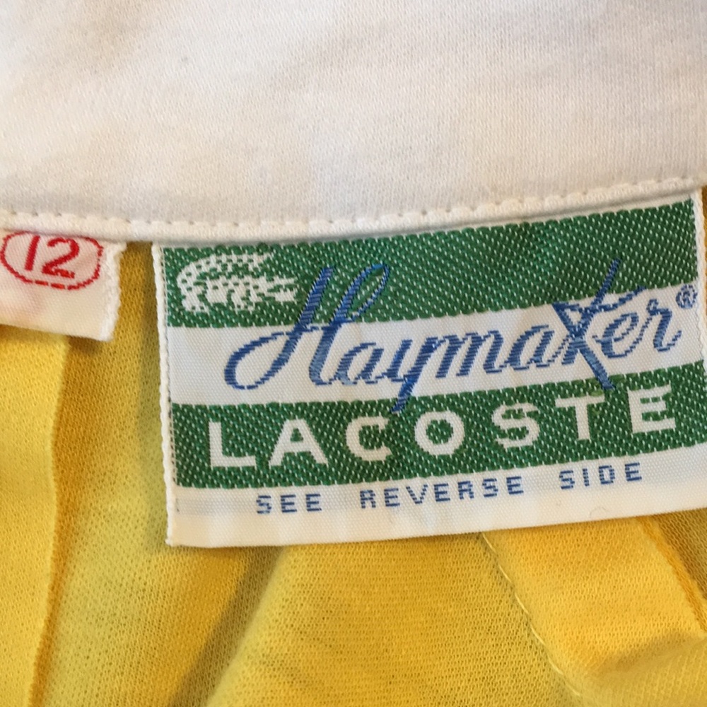Vintage Lacoste Haymaker Yellow White Belted Dress - Picture 8 of 8